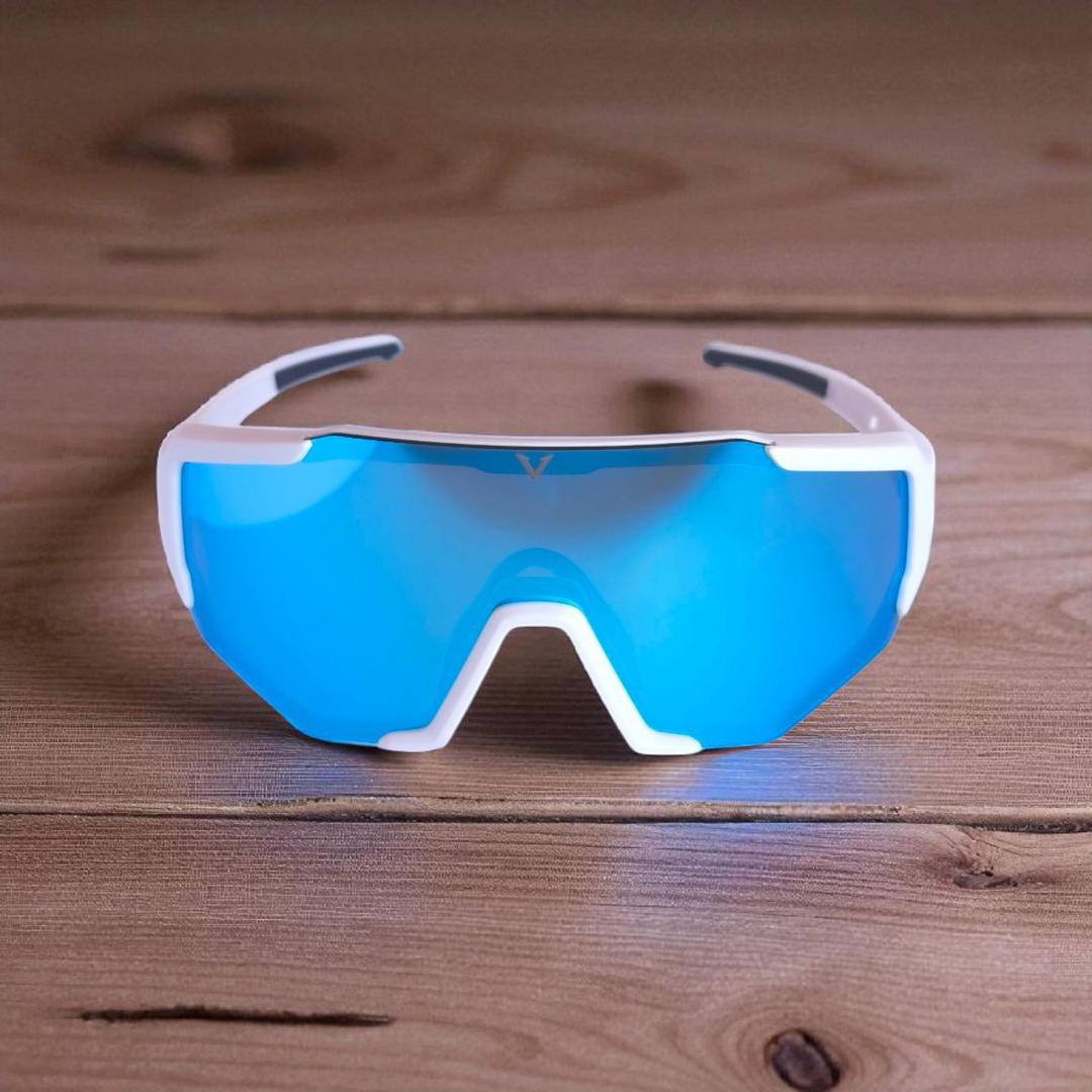 Varkomz white frame Ice Blue Lens Polarized  Sunglasses Varkomz Shop