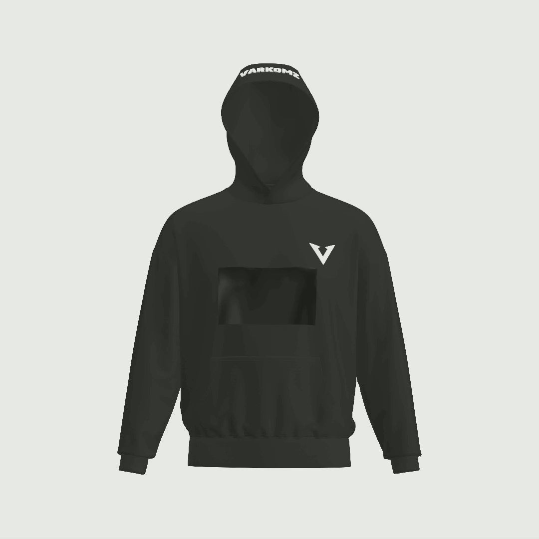 V hoodie with Velcro - Black