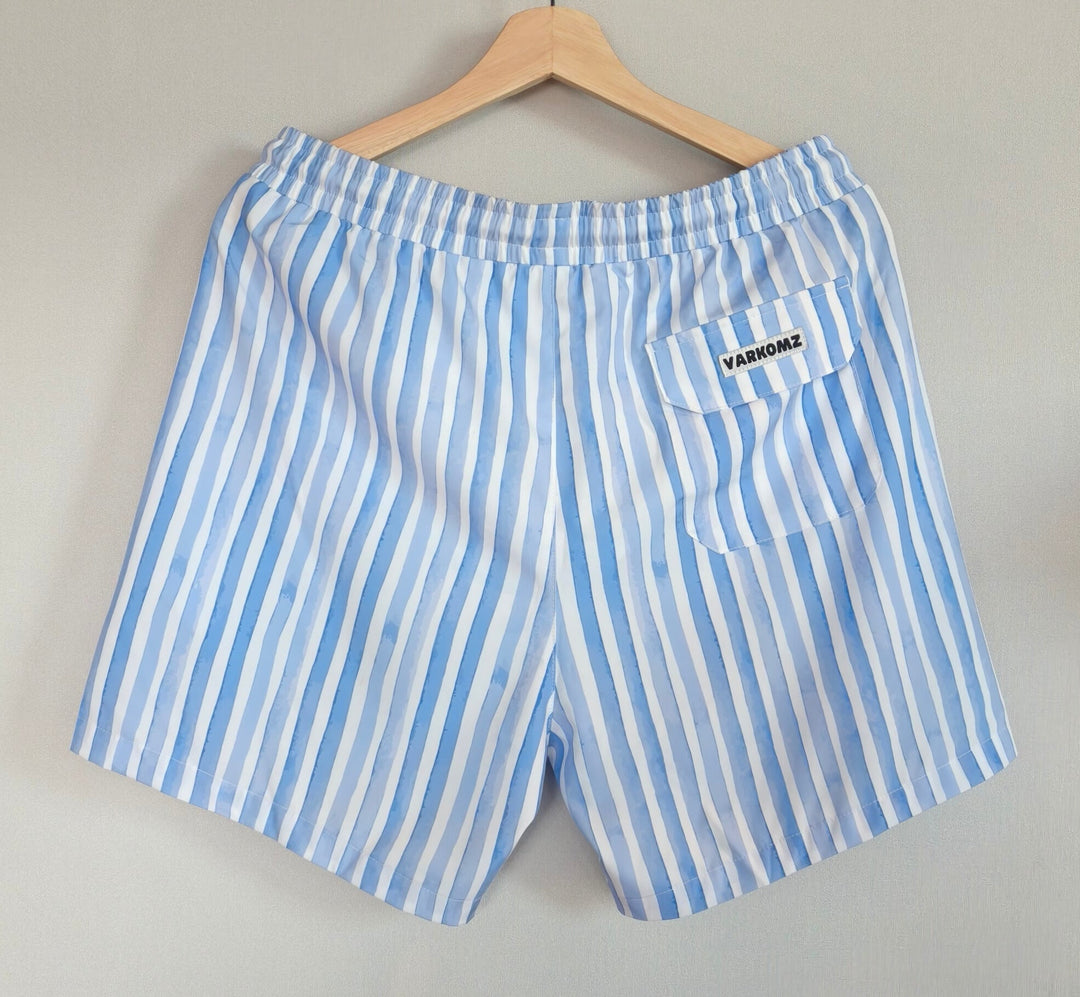 Blue Stripe Varkomz Swim Shorts varkomz shop