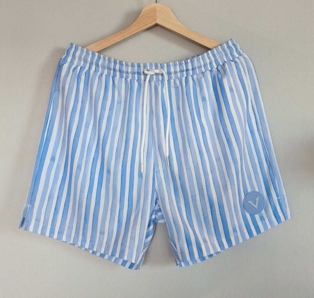Blue Stripe Varkomz Swim Shorts varkomz shop