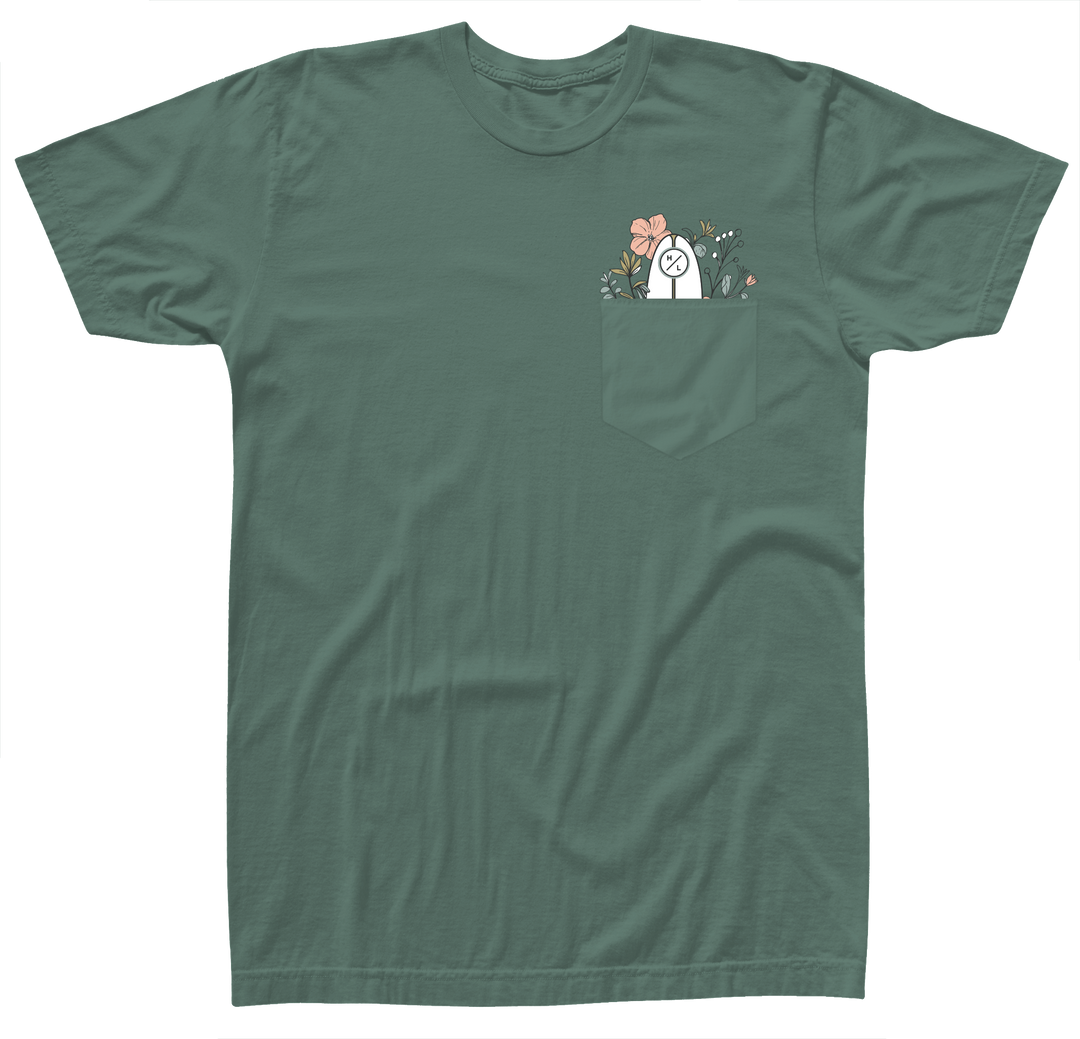 Garden Pocket Wmn Tee L - Moss