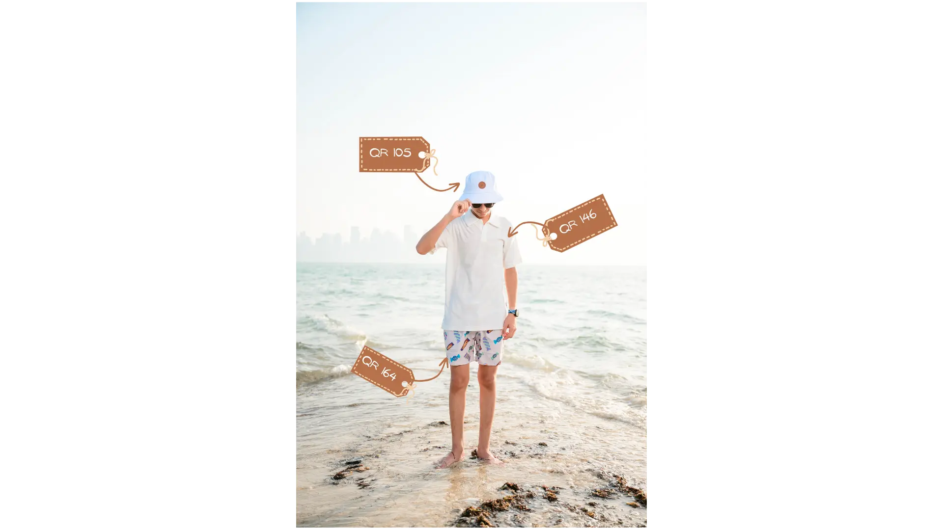 MALIBU BUCKET HAT *NO STRAP* (WHITE) varkomz