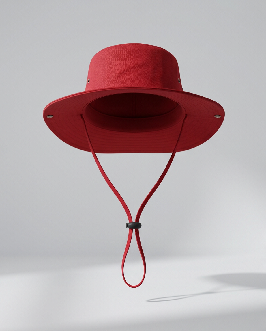 Malibu Maroon Bucket Hat With Rope -ماليبو-