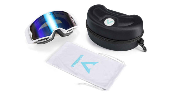 Varkomz -V Goggles - White / Blue Polarized Lens