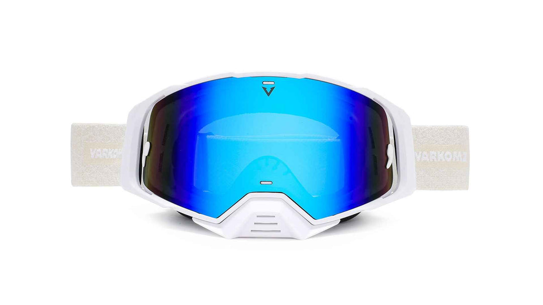 Varkomz -V Goggles - White / Blue Polarized Lens