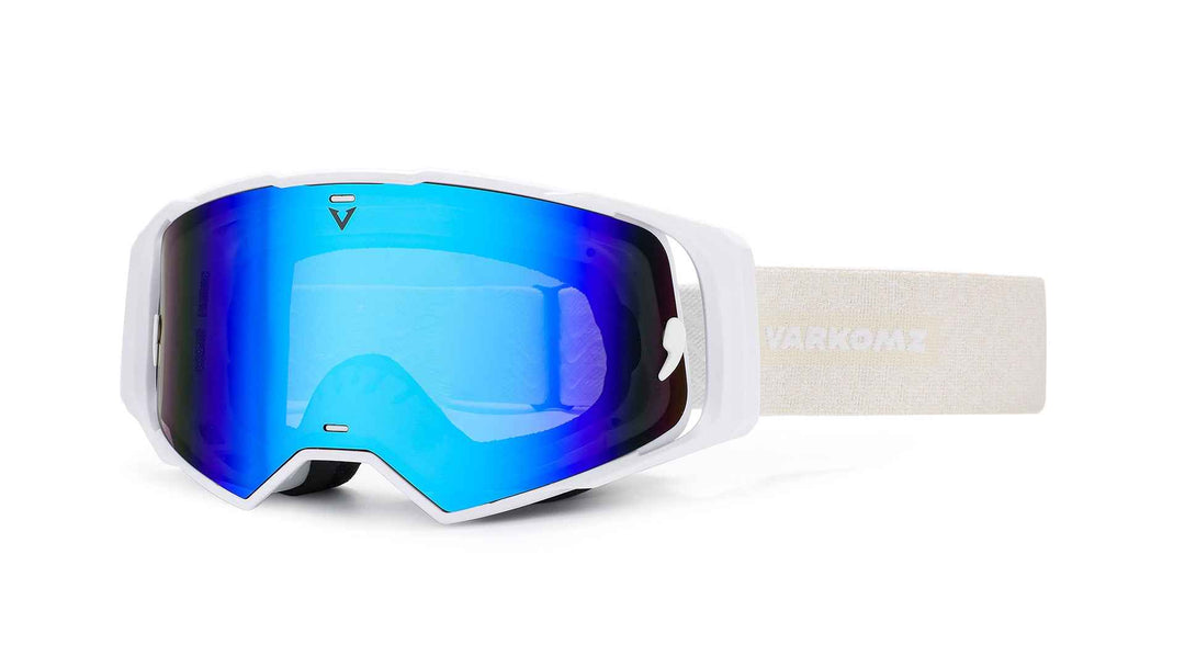 Varkomz -V Goggles - White / Blue Polarized Lens