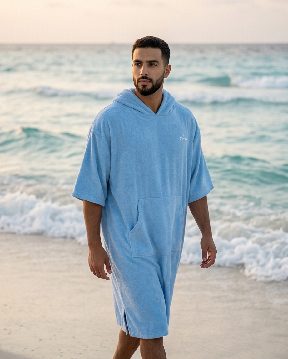 Sky Blue Malibu Poncho Beach Towel