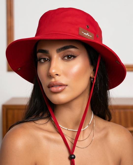 Malibu Maroon Bucket Hat With Rope -ماليبو-