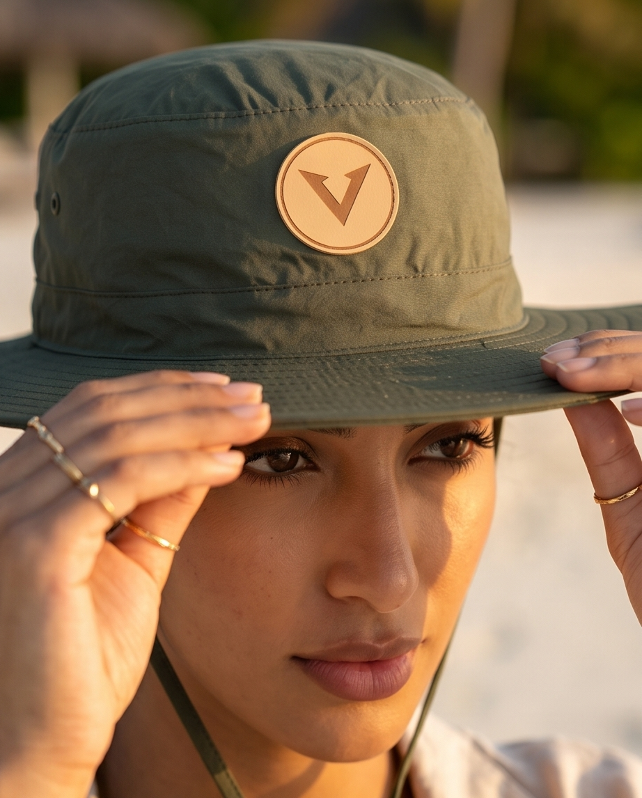Varkomz Olive Green Bucket Hat With Rope