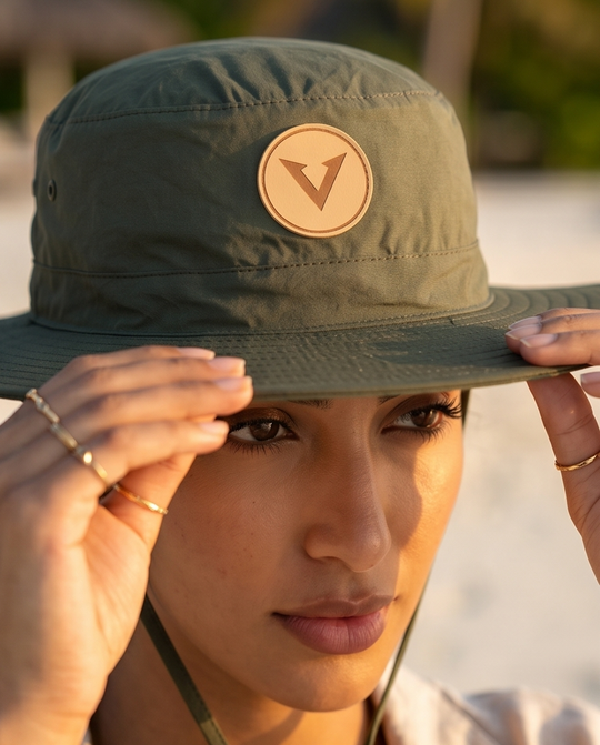 Varkomz Olive Green Bucket Hat With Rope