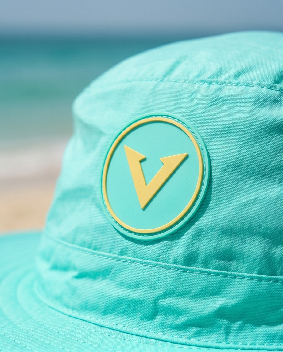 Varkomz Turquoise Bucket Hat With Rope Turquoise Logo