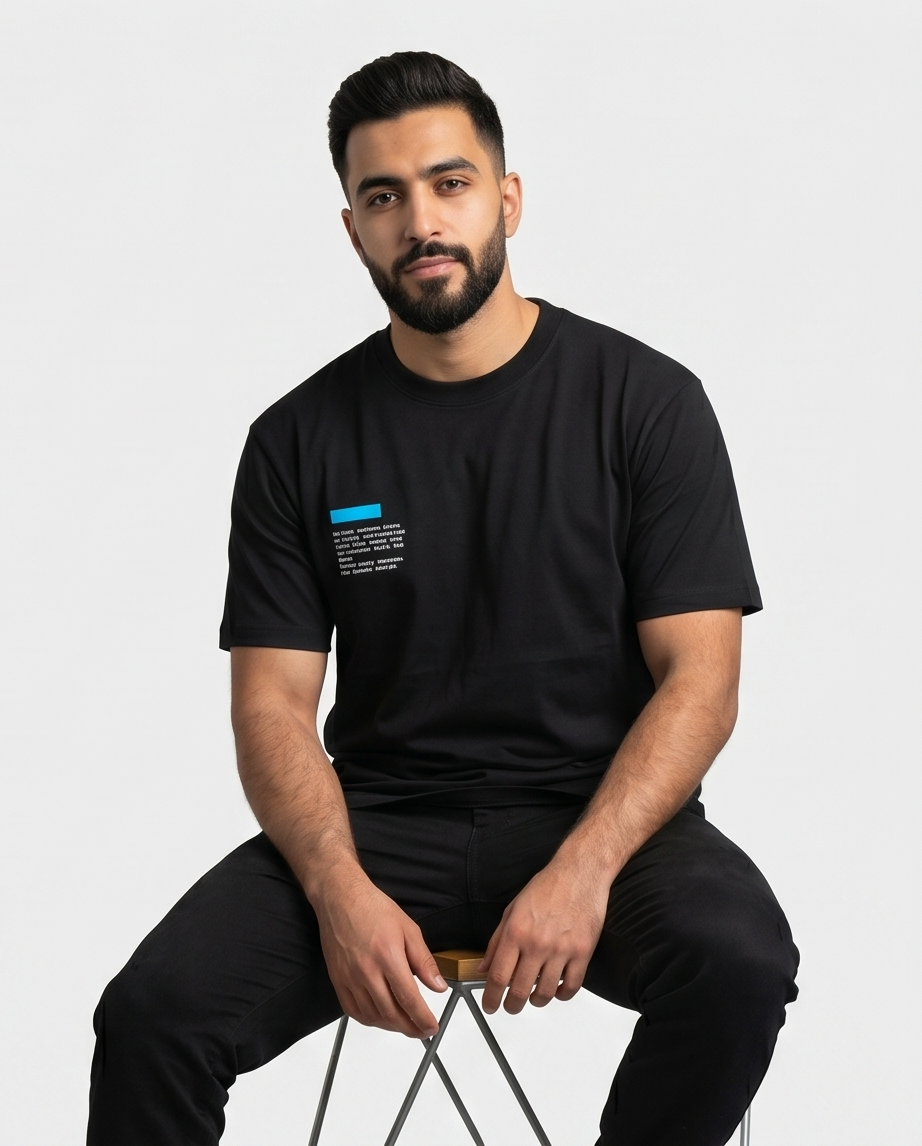 Varkomz Creative Worker Oversized T-Shirt - Black