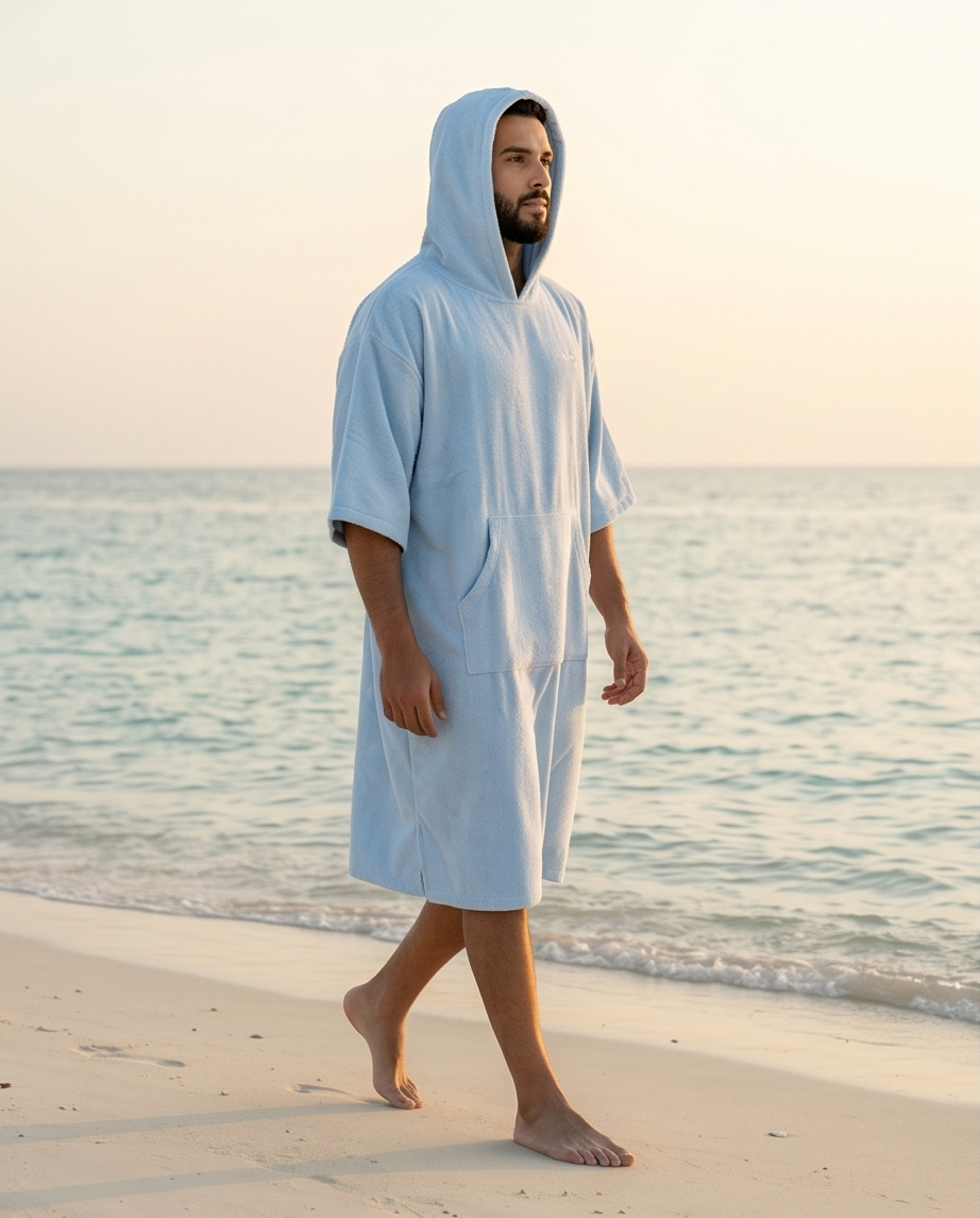 Ice Blue Malibu Poncho Beach Towel