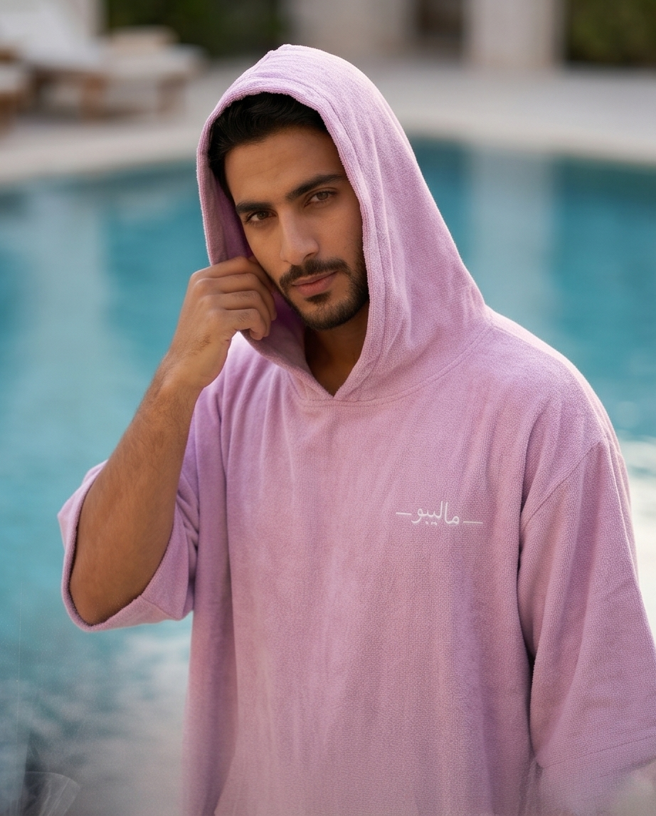 Rose Purple Malibu Poncho Beach Towel