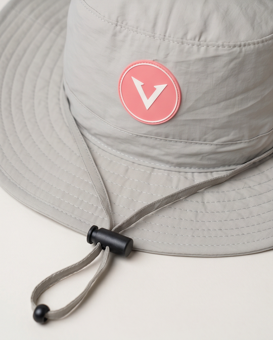 Varkomz Warm Grey Bucket Hat With Rope Orange Logo