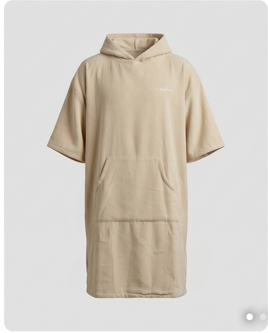 Beige Malibu Poncho Beach Towel