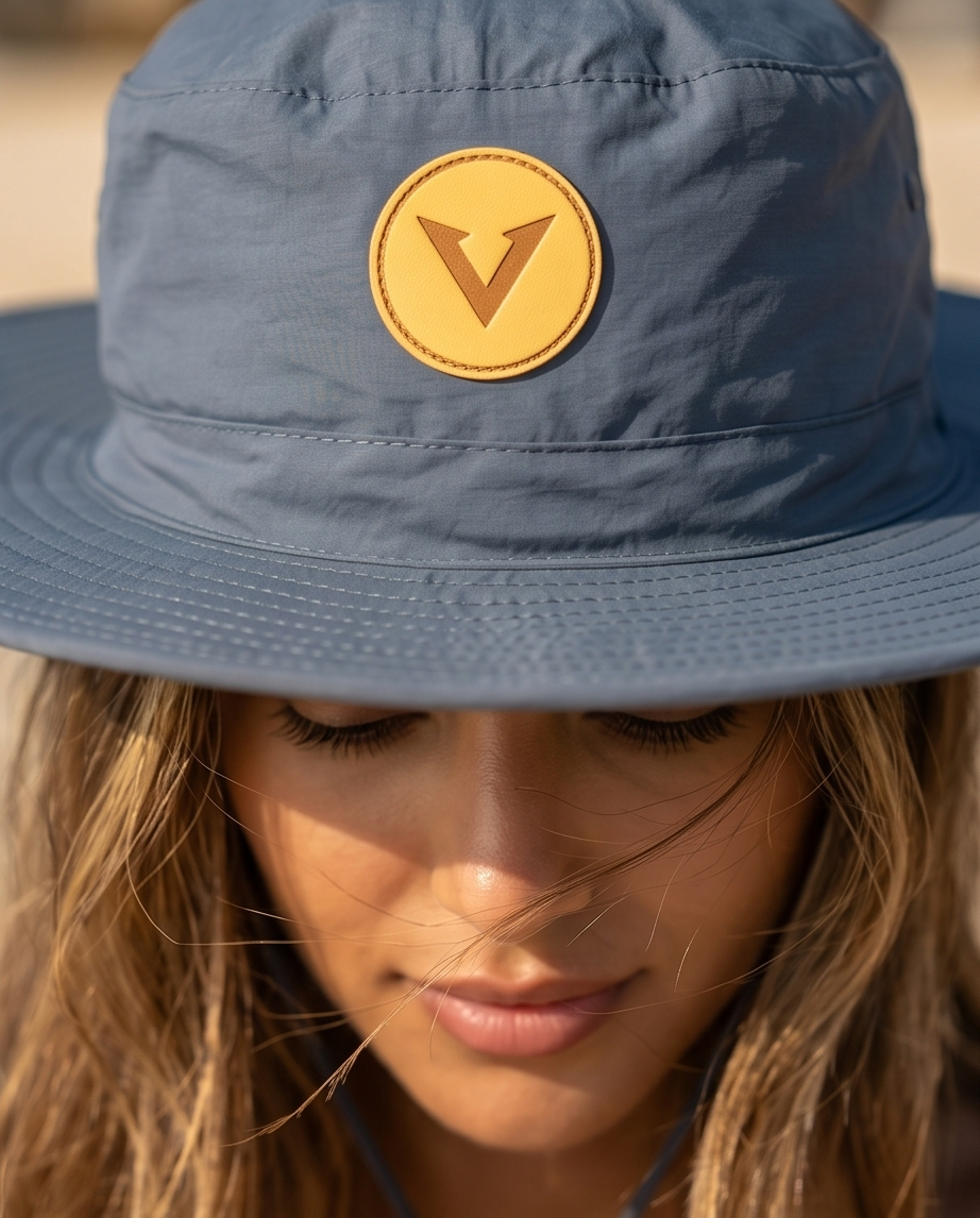 Varkomz Dark Grey Bucket Hat With Rope Beige Logo