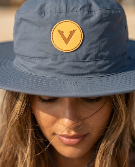 Varkomz Dark Grey Bucket Hat With Rope Beige Logo