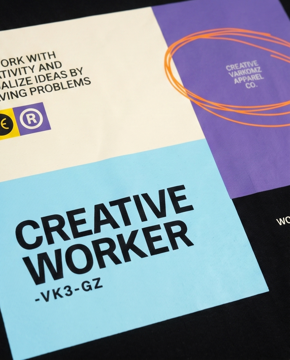 Varkomz Creative Worker Oversized T-Shirt - Black