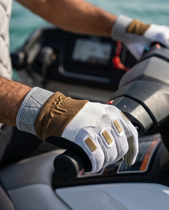 Malibu Gloves -ماليبو- White and Brown