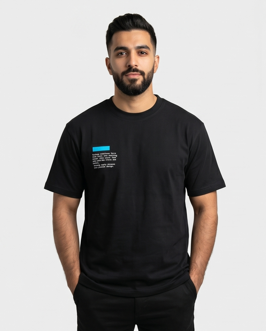 Varkomz Creative Worker Oversized T-Shirt - Black