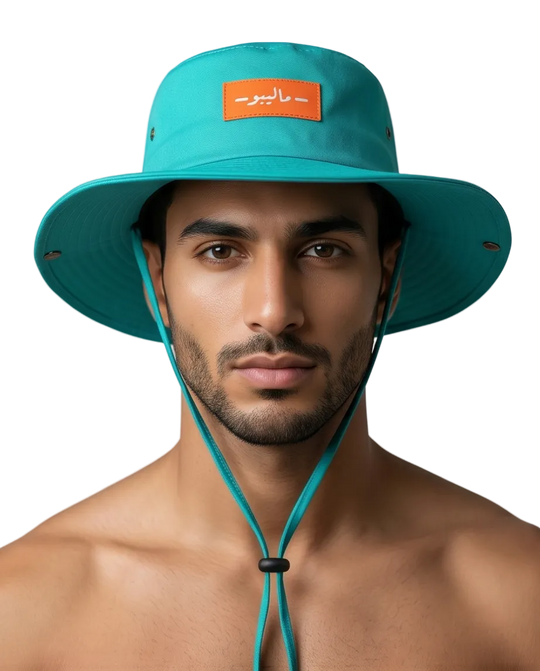 Malibu Turquoise Bucket Hat With Rope