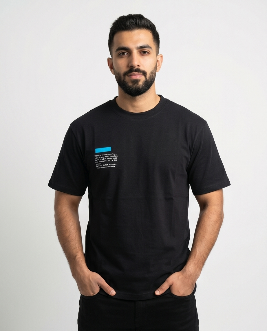 Varkomz Creative Worker Oversized T-Shirt - Black