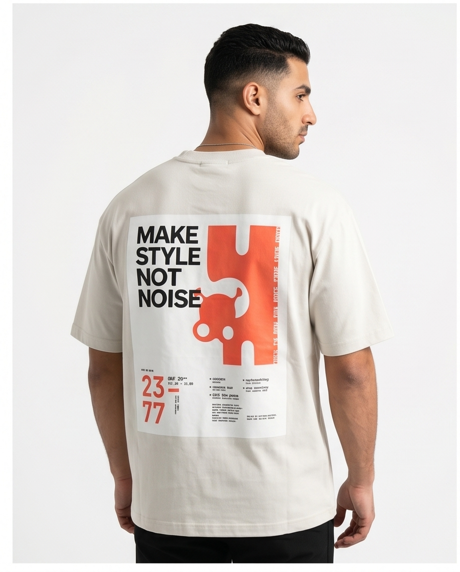 Varkomz Make Style Not Noise T-Shirt off-white