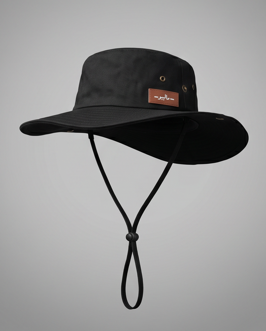 Malibu Black Bucket Hat With Rope -ماليبو -