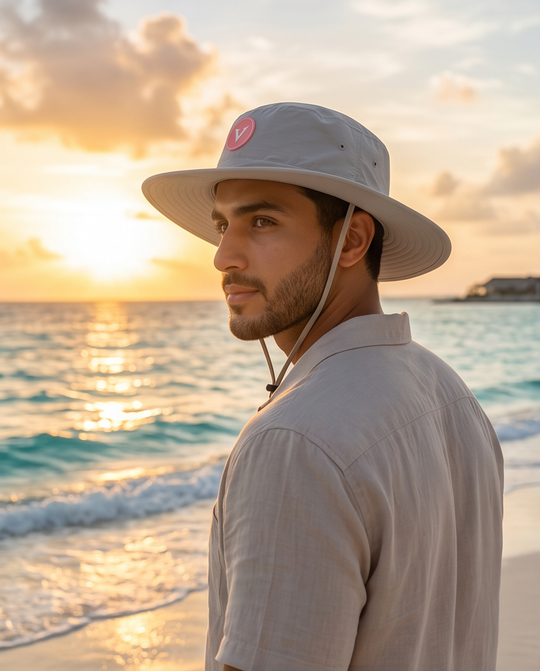Varkomz Warm Grey Bucket Hat With Rope Orange Logo