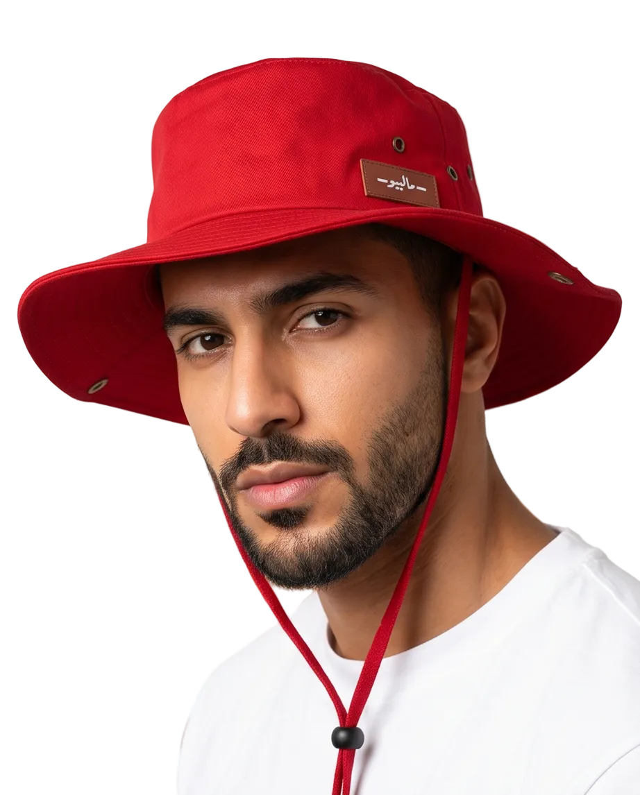 Malibu Maroon Bucket Hat With Rope -ماليبو-