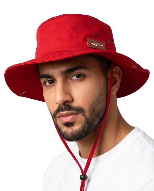 Malibu Maroon Bucket Hat With Rope -ماليبو-