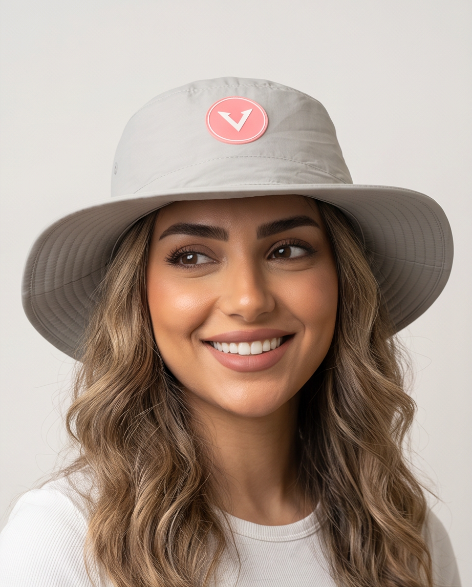 Varkomz Warm Grey Bucket Hat With Rope Orange Logo