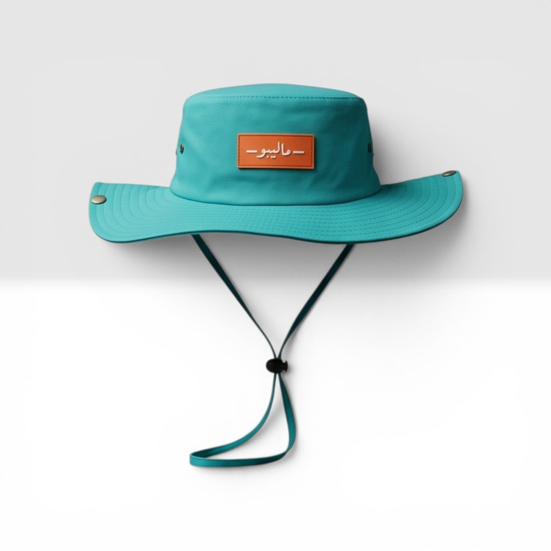 Malibu Turquoise Bucket Hat With Rope