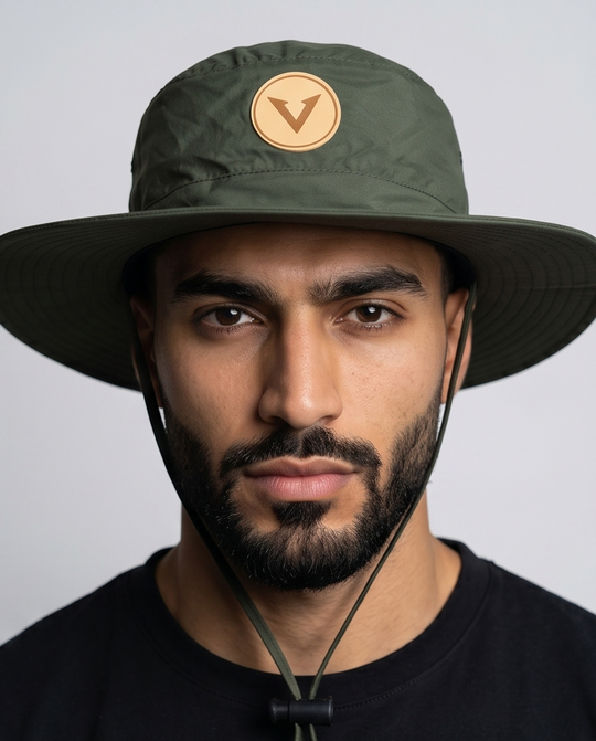 Varkomz Olive Green Bucket Hat With Rope