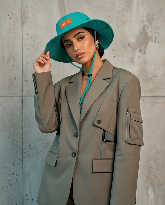 Malibu Turquoise Bucket Hat With Rope