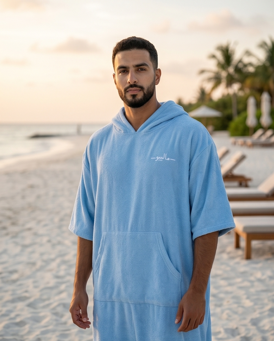 Sky Blue Malibu Poncho Beach Towel