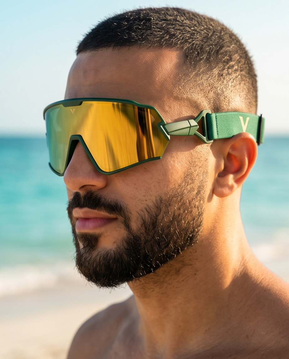 Varkomz Beach & Sand Patrol Rolex Green Sunglasses