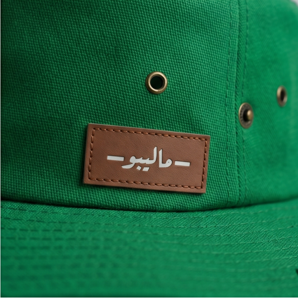 Malibu Mach Green Bucket Hat With Rope -ماليبو-
