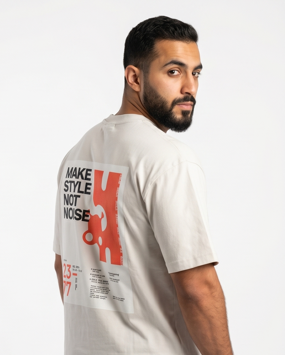 Varkomz Make Style Not Noise T-Shirt off-white