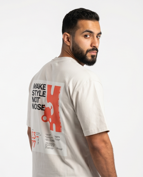 Varkomz Make Style Not Noise T-Shirt off-white