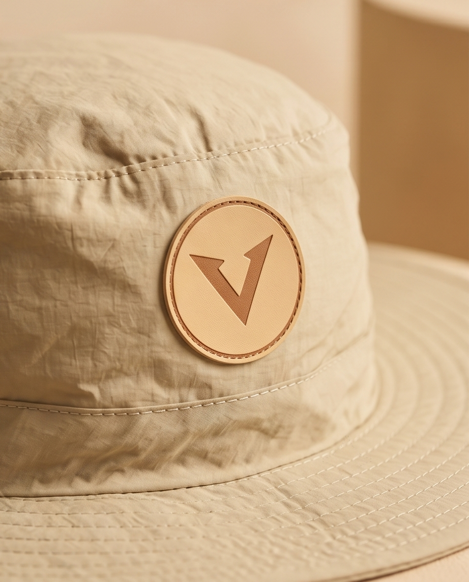 Varkomz Beige Bucket Hat With Rope Beige Logo