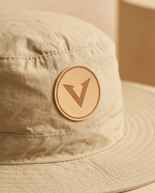 Varkomz Beige Bucket Hat With Rope Beige Logo