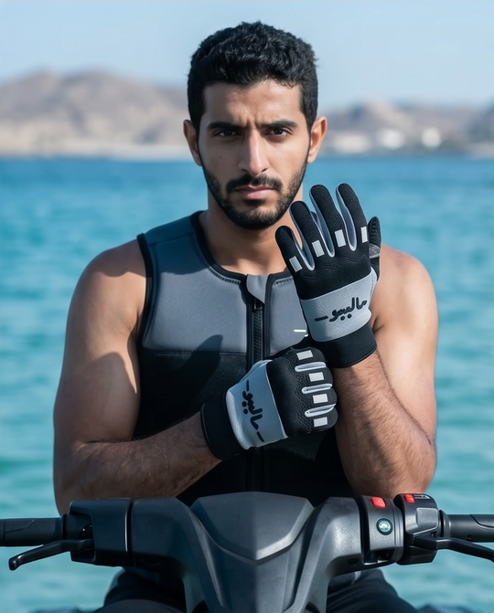 Malibu Gloves -ماليبو- Black and Grey