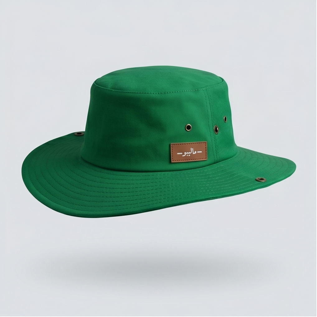 Malibu Mach Green Bucket Hat With Rope -ماليبو-