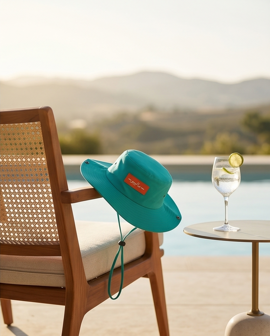 Malibu Turquoise Bucket Hat With Rope
