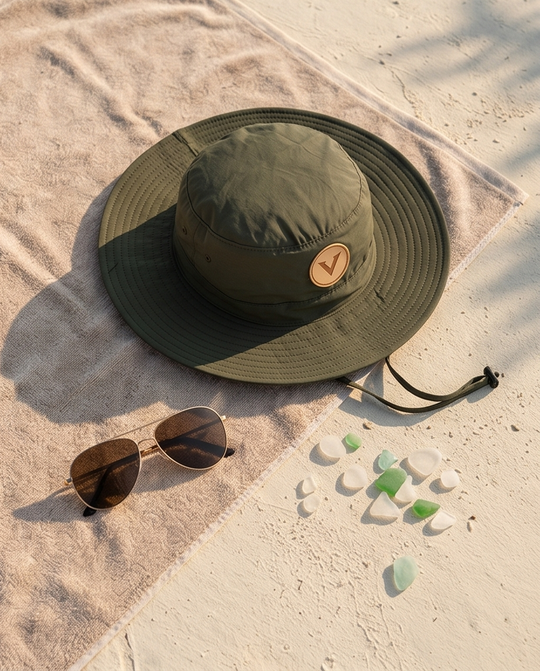 Varkomz Olive Green Bucket Hat With Rope
