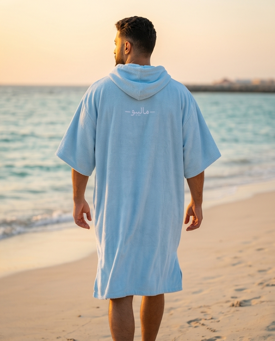 Ice Blue Malibu Poncho Beach Towel
