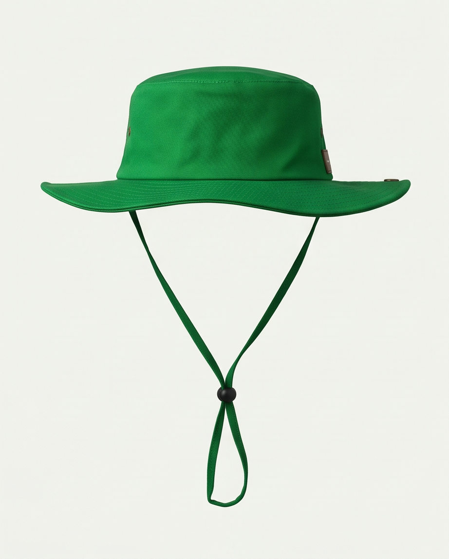 Malibu Mach Green Bucket Hat With Rope -ماليبو-