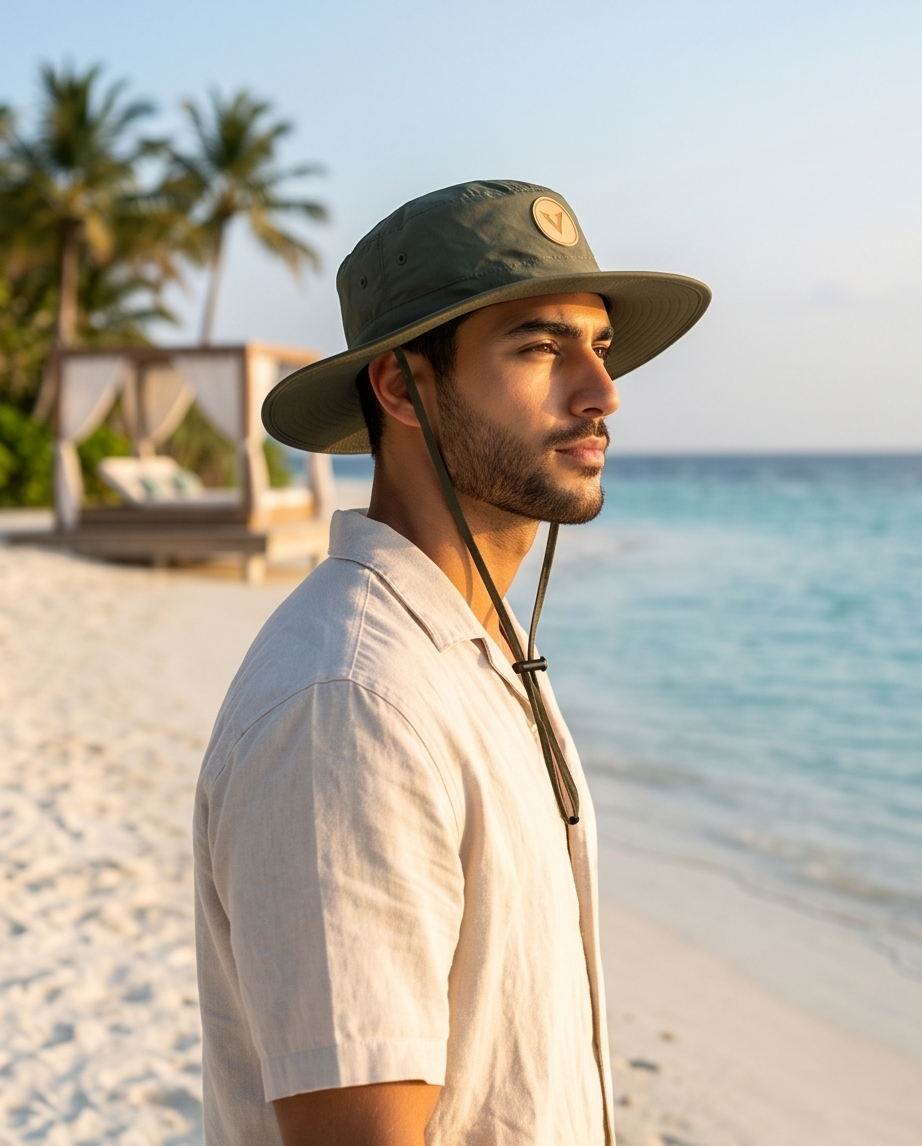 Varkomz Olive Green Bucket Hat With Rope